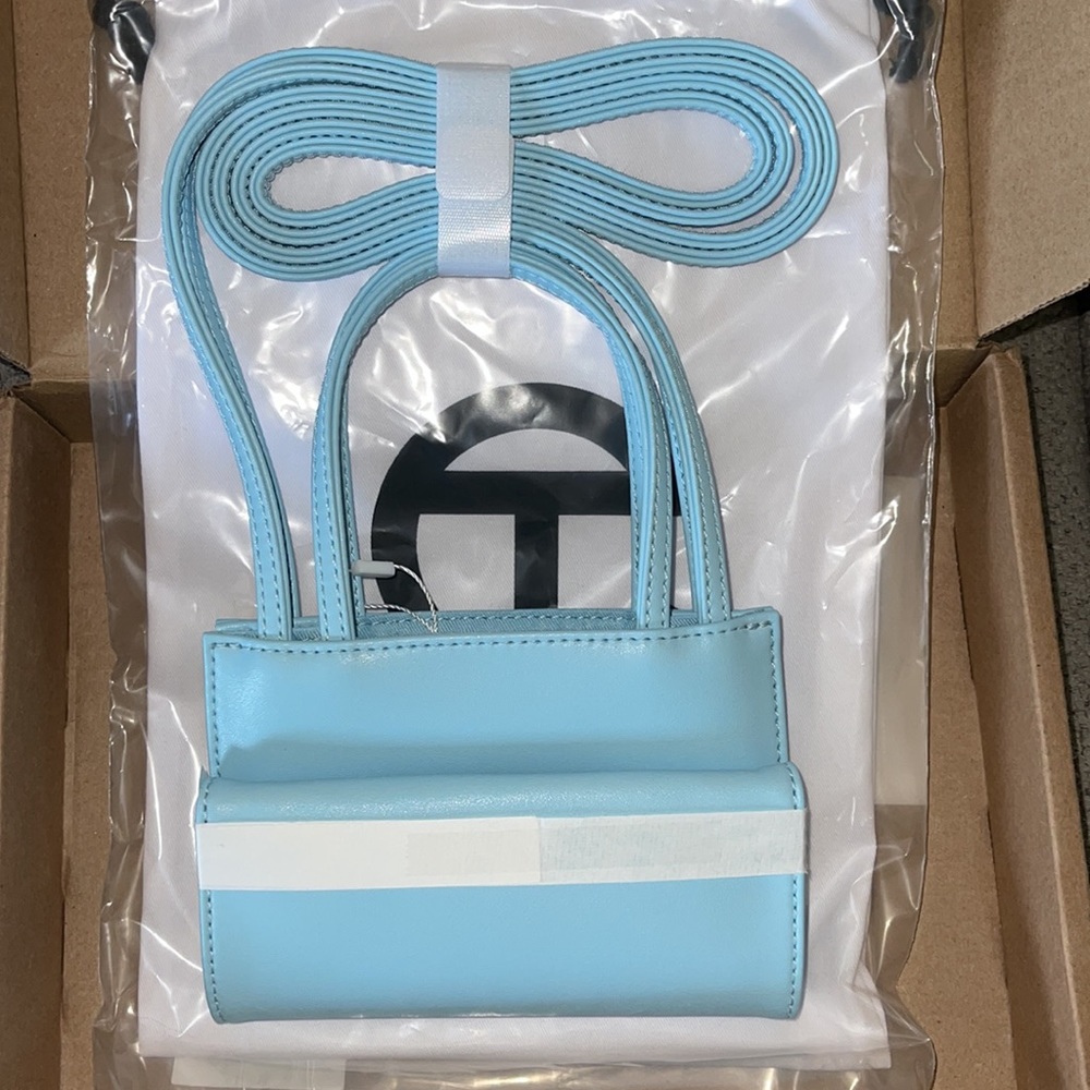 NWT! SMALL POOL BLUE TELFAR SHOPPING BAG - Picture 3 of 5